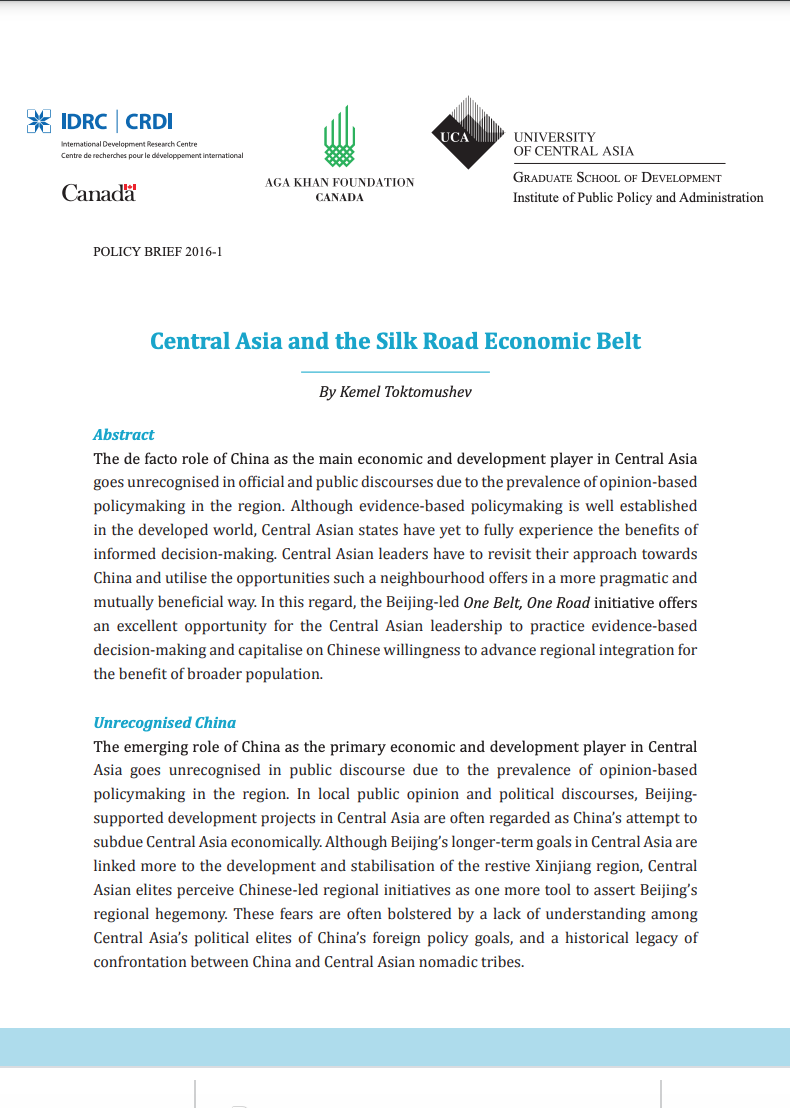 Central Asia and the Silk Road Economic Belt