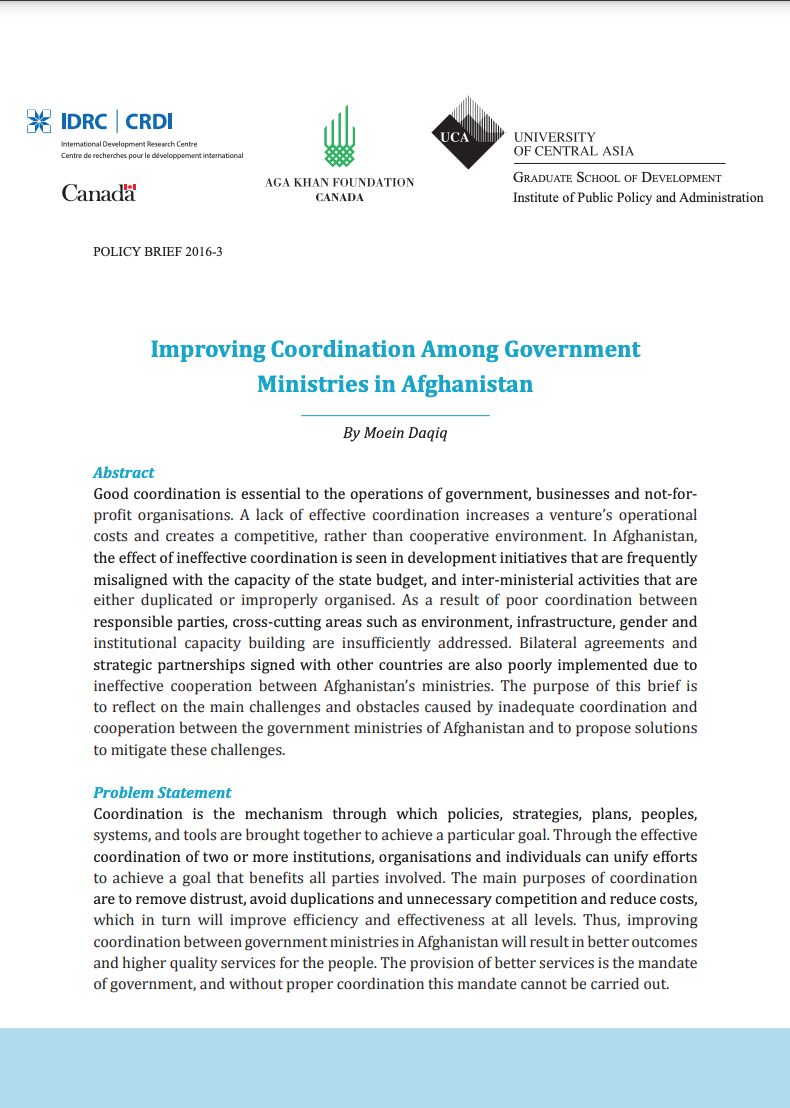 Improving Coordination Among Government Ministries
