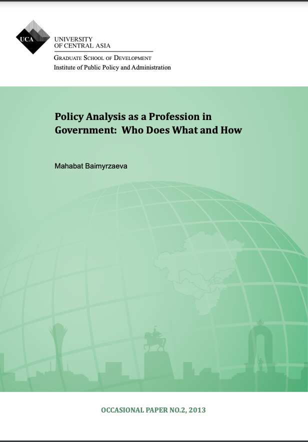 Policy Analysis as a Profession